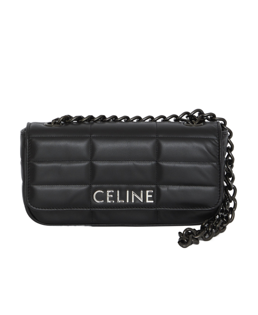 Celine Quilted Shoulder Bag In Black