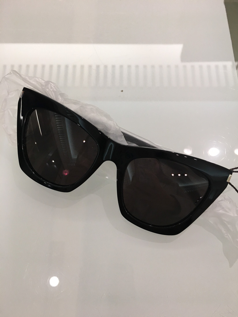 Saint Laurent Ysl Rectangle Acetate Sunglasses In Black