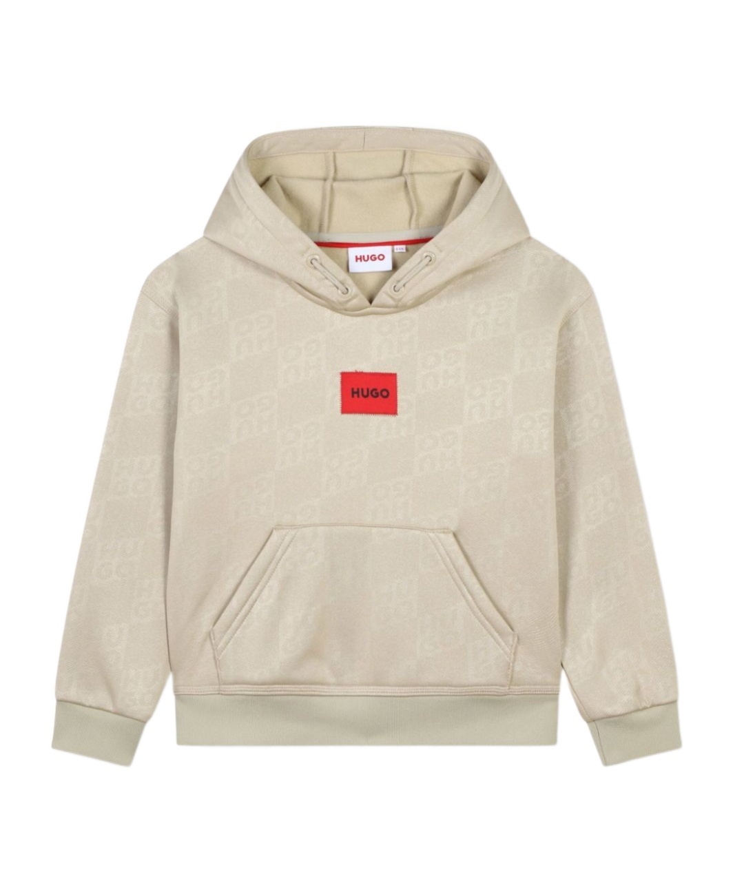 Hugo Boss Logo Pattern Hoodie In Nude