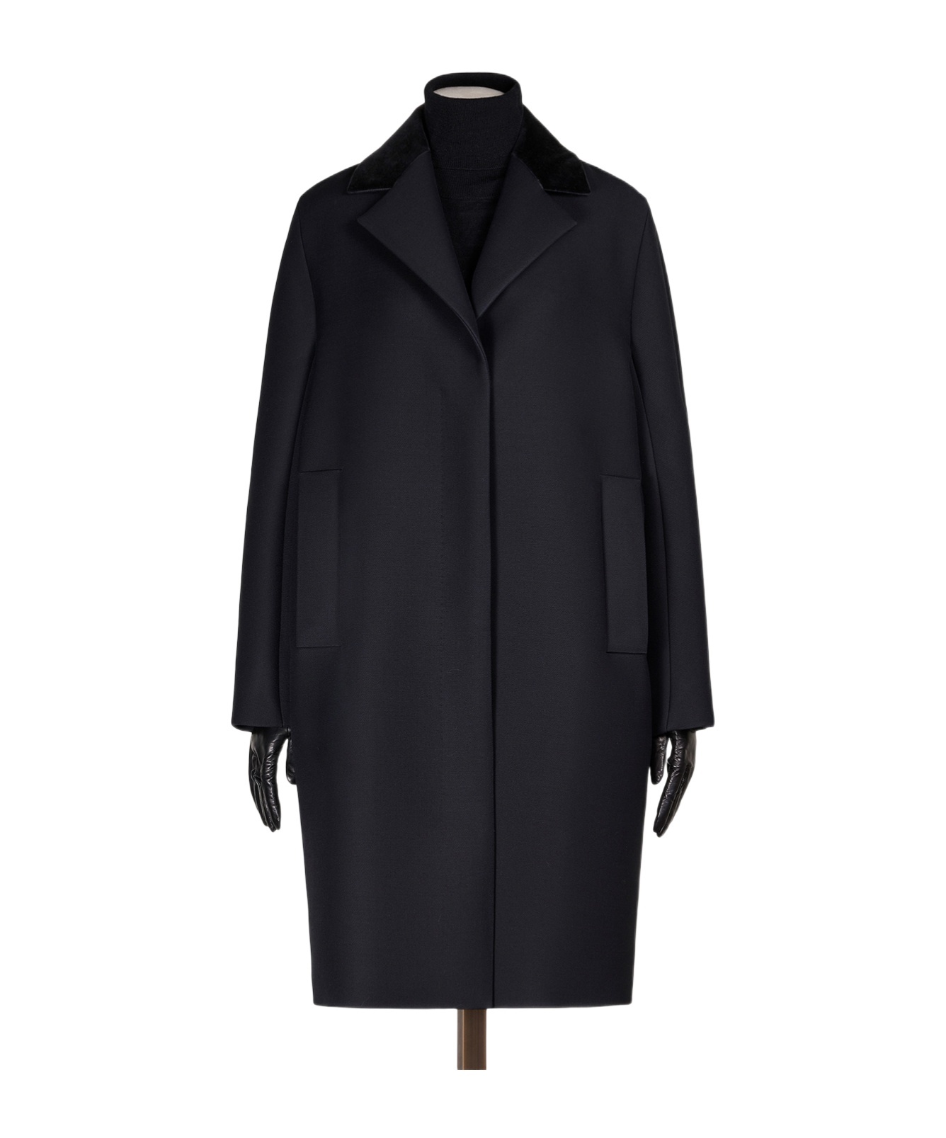 Max Mara Long-sleeved Coat In Black