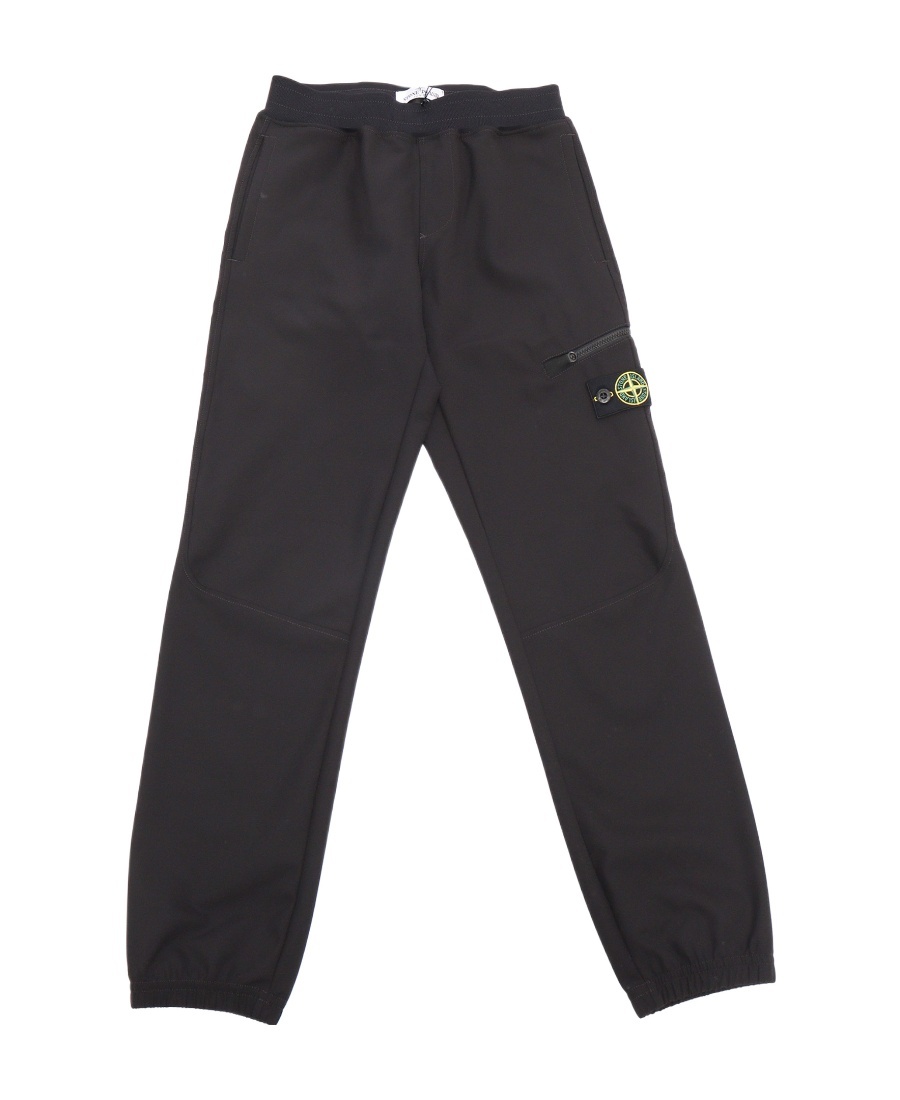 Stone Island Compass-patch Cotton Track Pants In Black