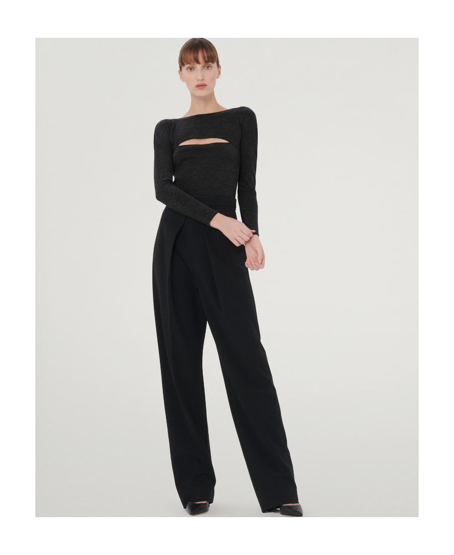 Wolford Cut-out Virgin-wool Top In Black
