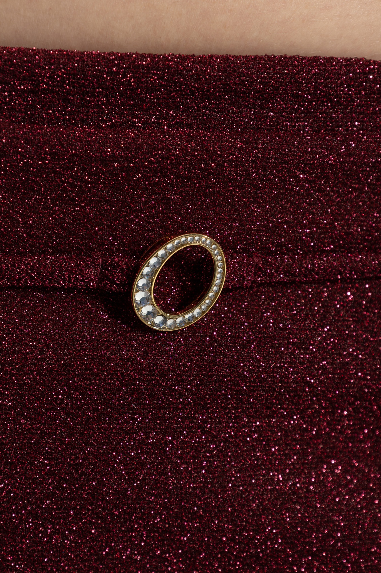 Oseree Metal Ring Mini Skirt