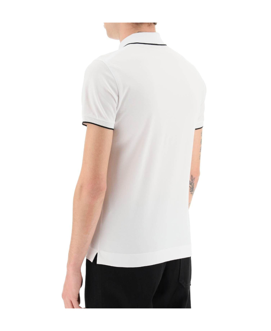 Shop Zegna Embroidered-logo Polo Collar In White