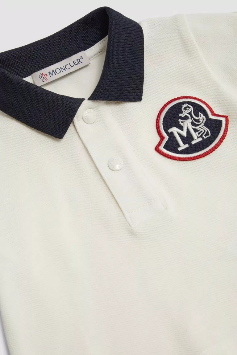 Moncler Monogram Polo Shirt In White