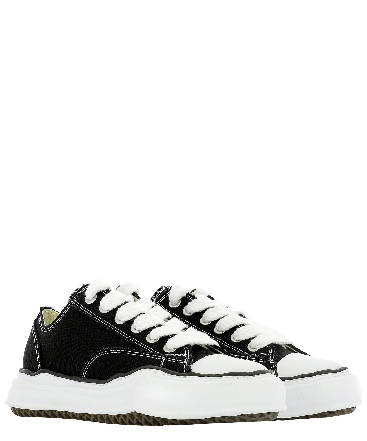 Shop Miharayasuhiro Logo Lace Up Casual Sports Shoes In Black