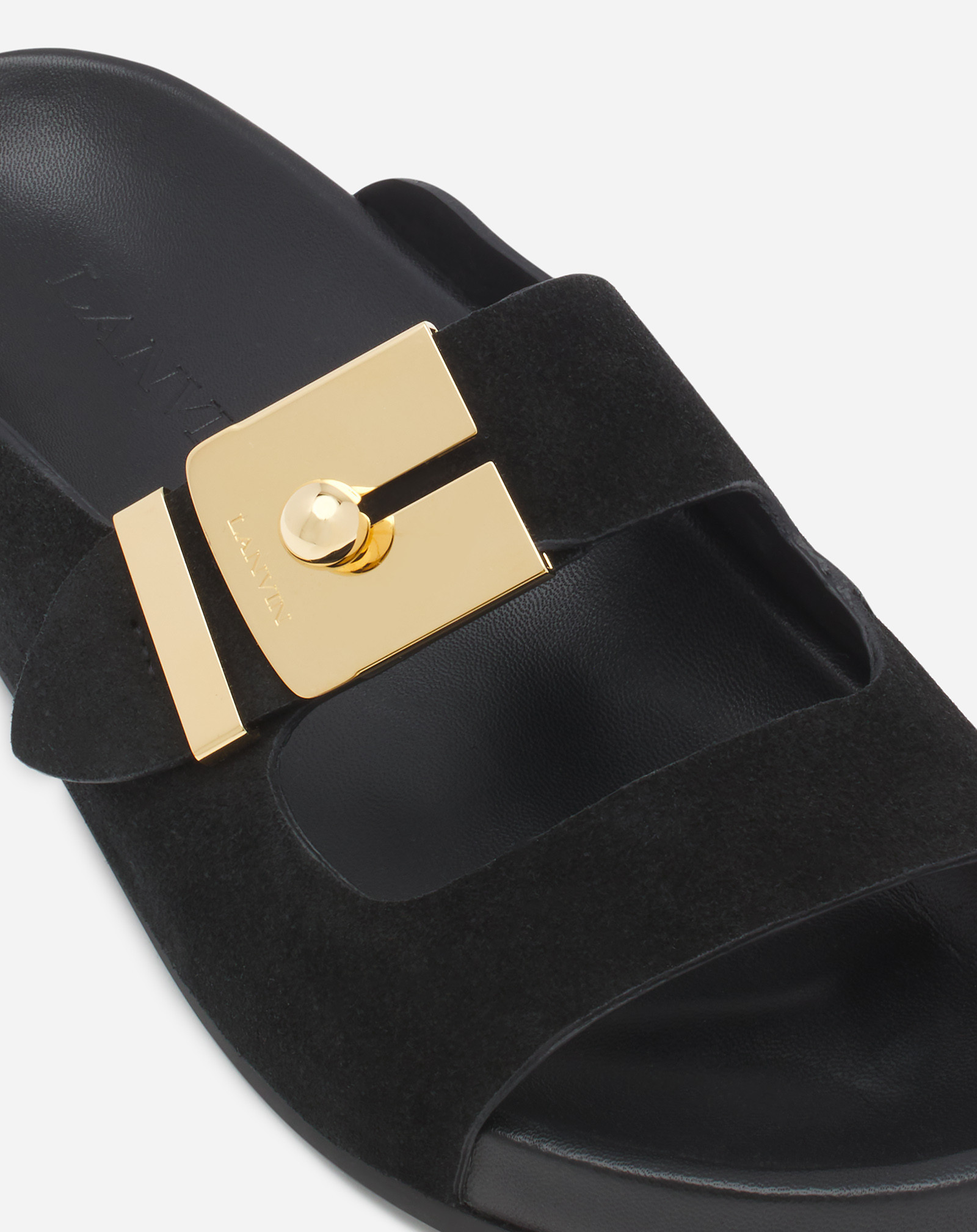 Lanvin Tinkle Suede Sandals In Black