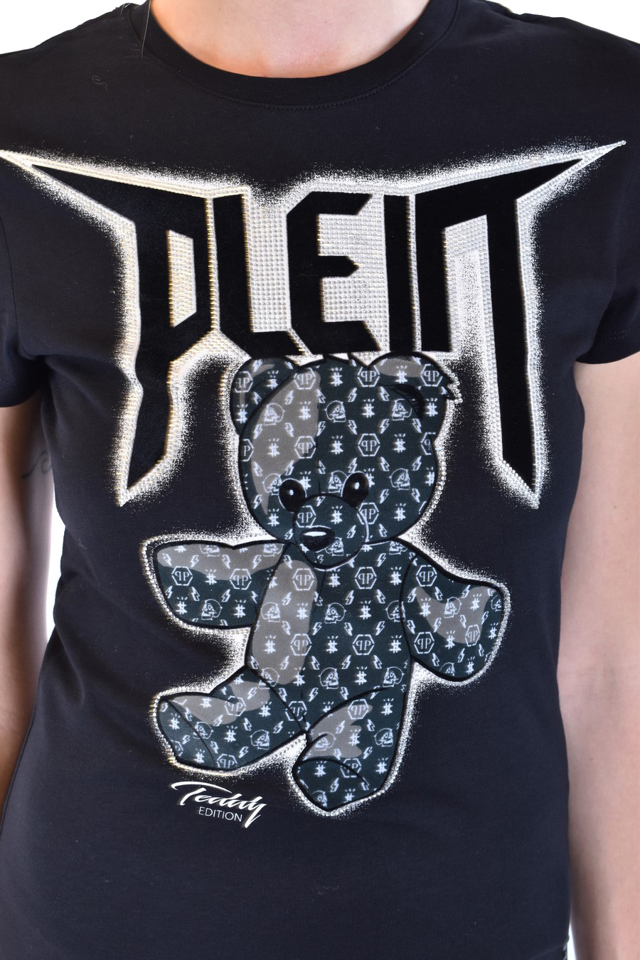 Shop Philipp Plein Teddy Logo T-shirt In Black