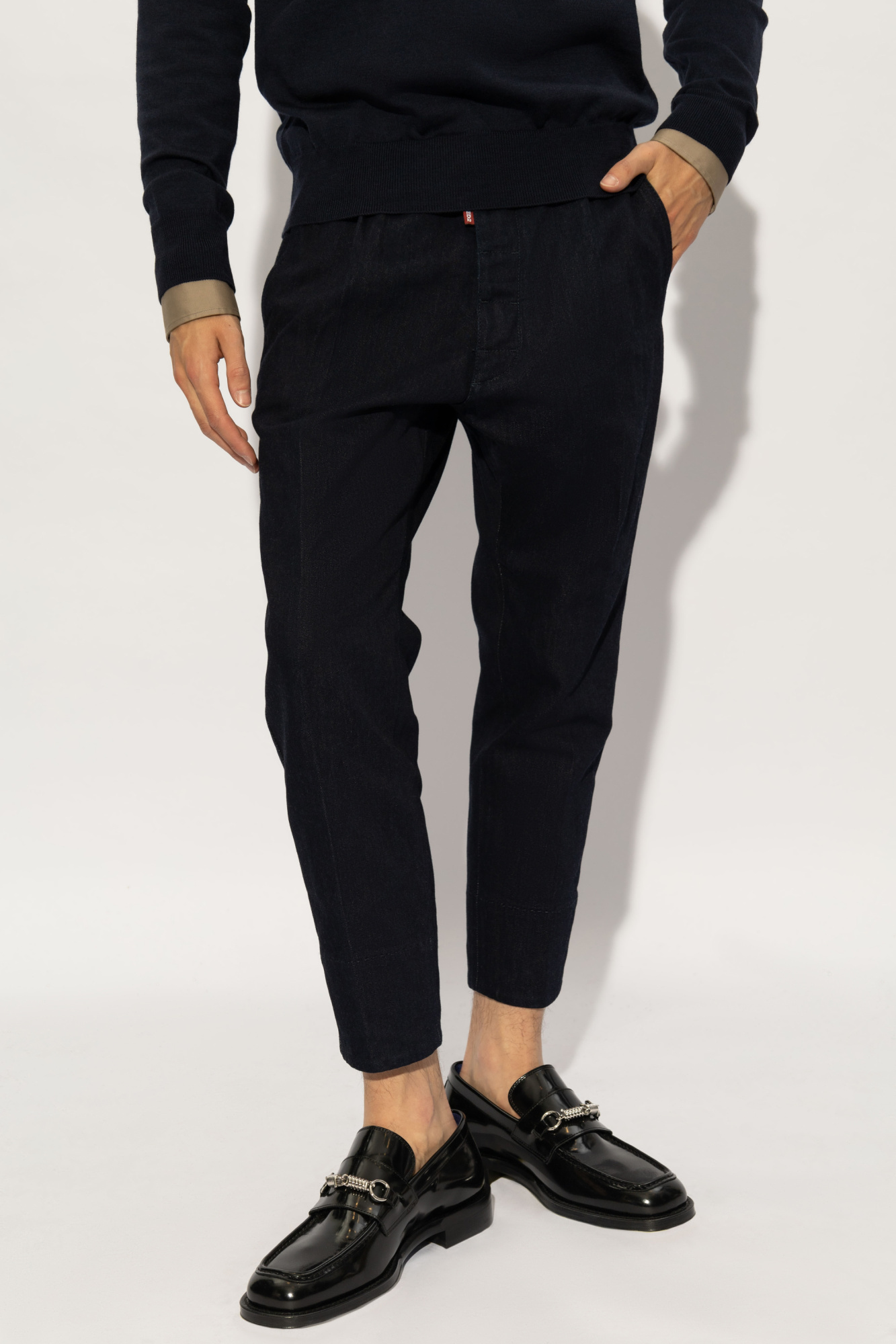 Dsquared2 Low-rise Tapered Jeans In Black