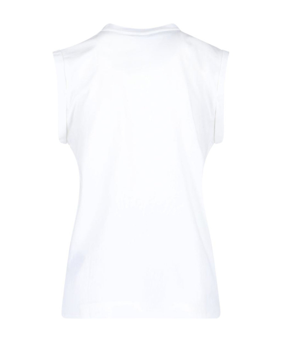 Balmain Logo Cotton Jersey Tank Top In White