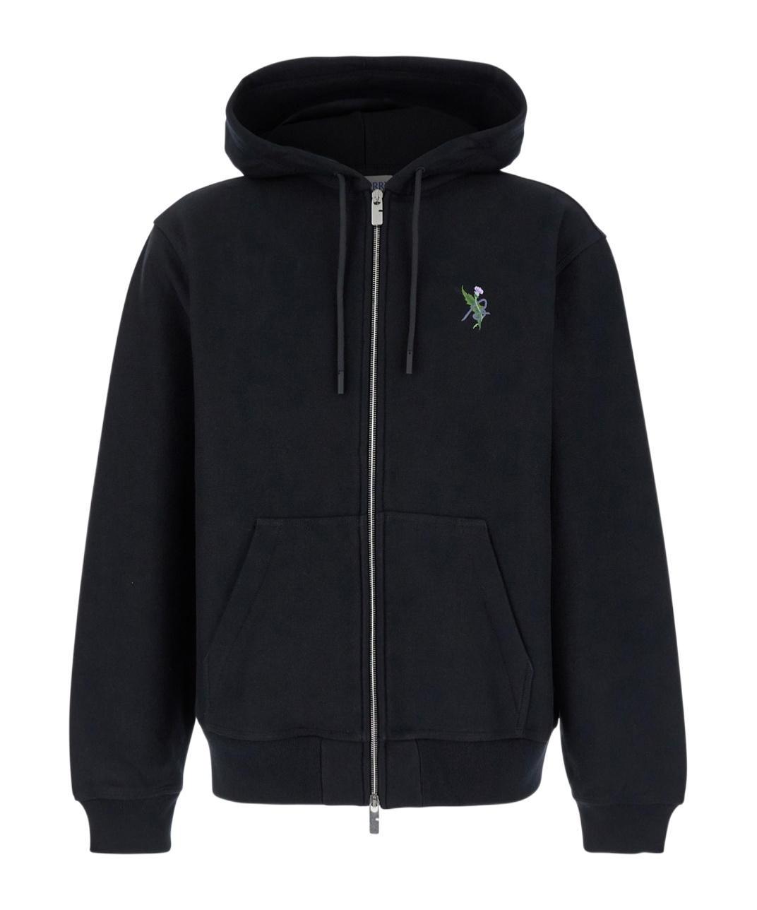 Shop Burberry Logo-embroidered Hoodie In Black