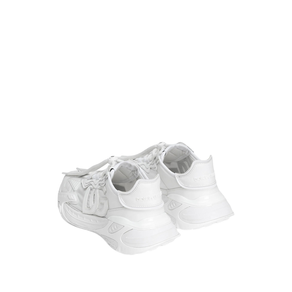 Dolce & Gabbana Fabric And Leather Sneakers With Chunky Sole In Black