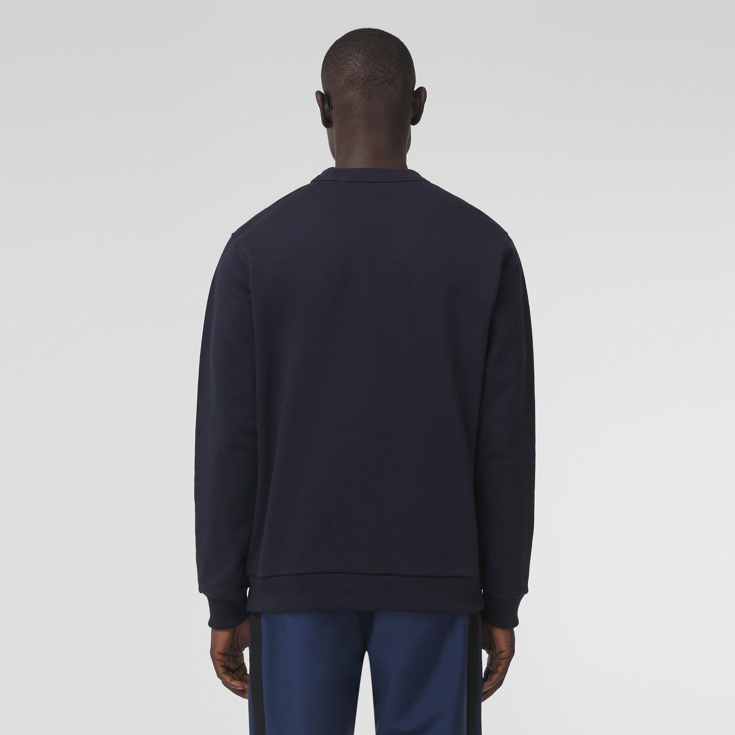 Burberry Monogram-appliqué Cotton Sweatshirt In Blue