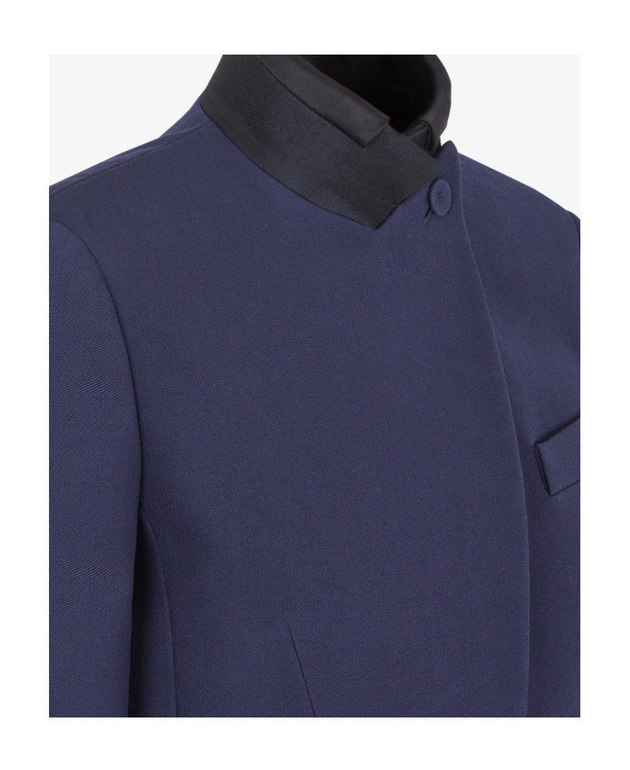 Fendi Asymmetric Cropped Blazer In Blue