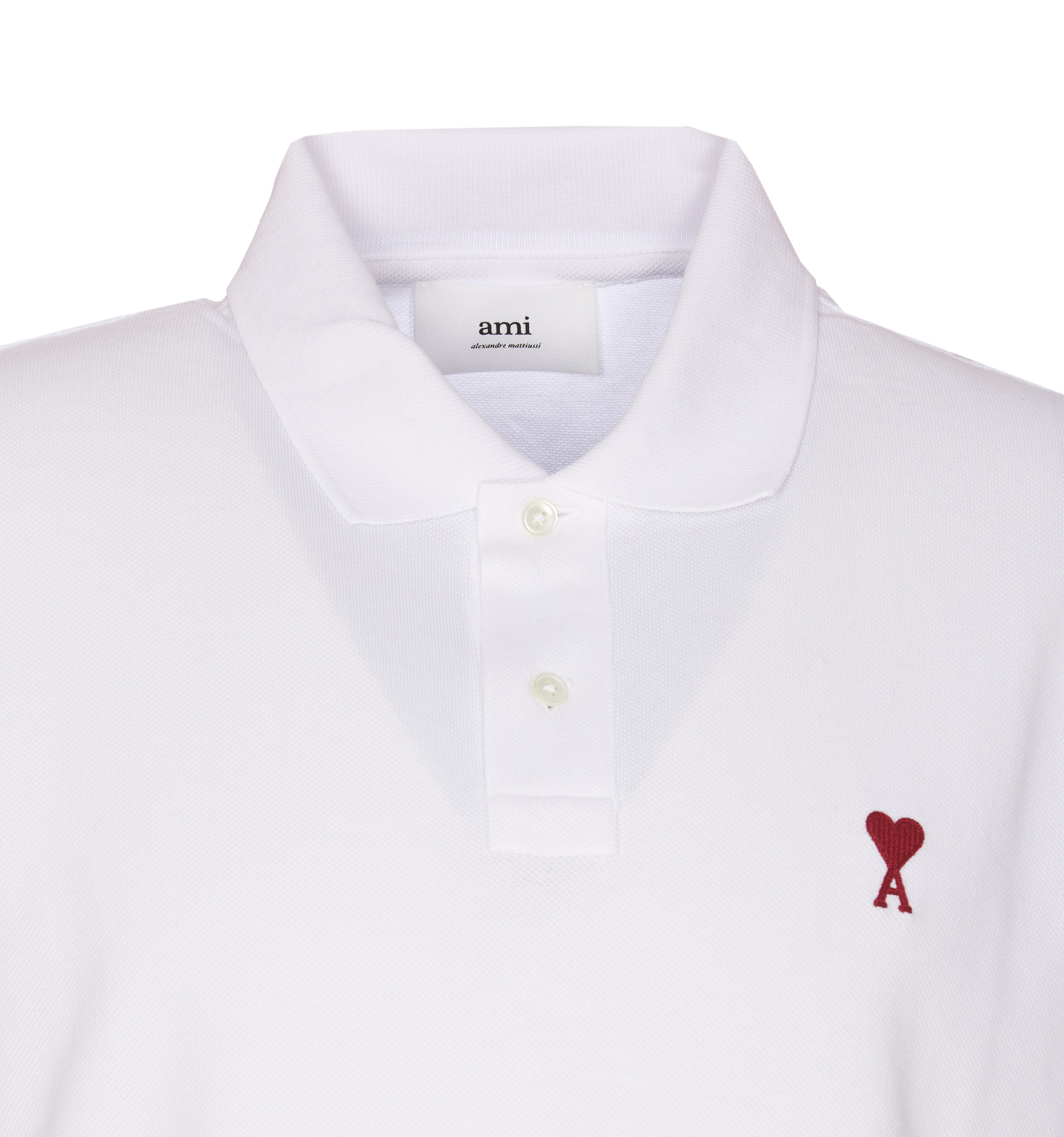 Ami Alexandre Mattiussi Organic Cotton Ami De Coeur Polo Shirt In White