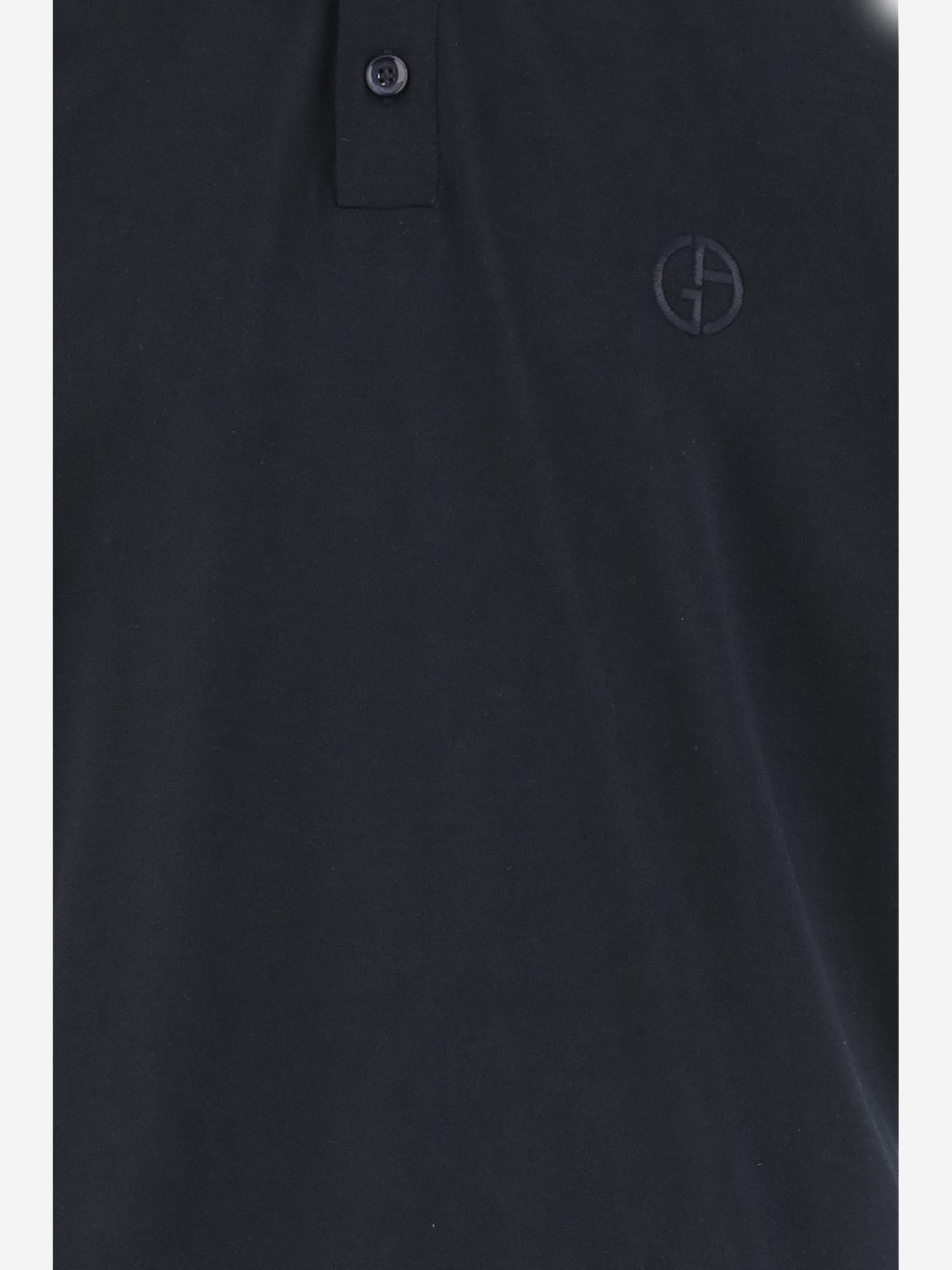 Giorgio Armani Short-sleeved Polo Shirt In Black