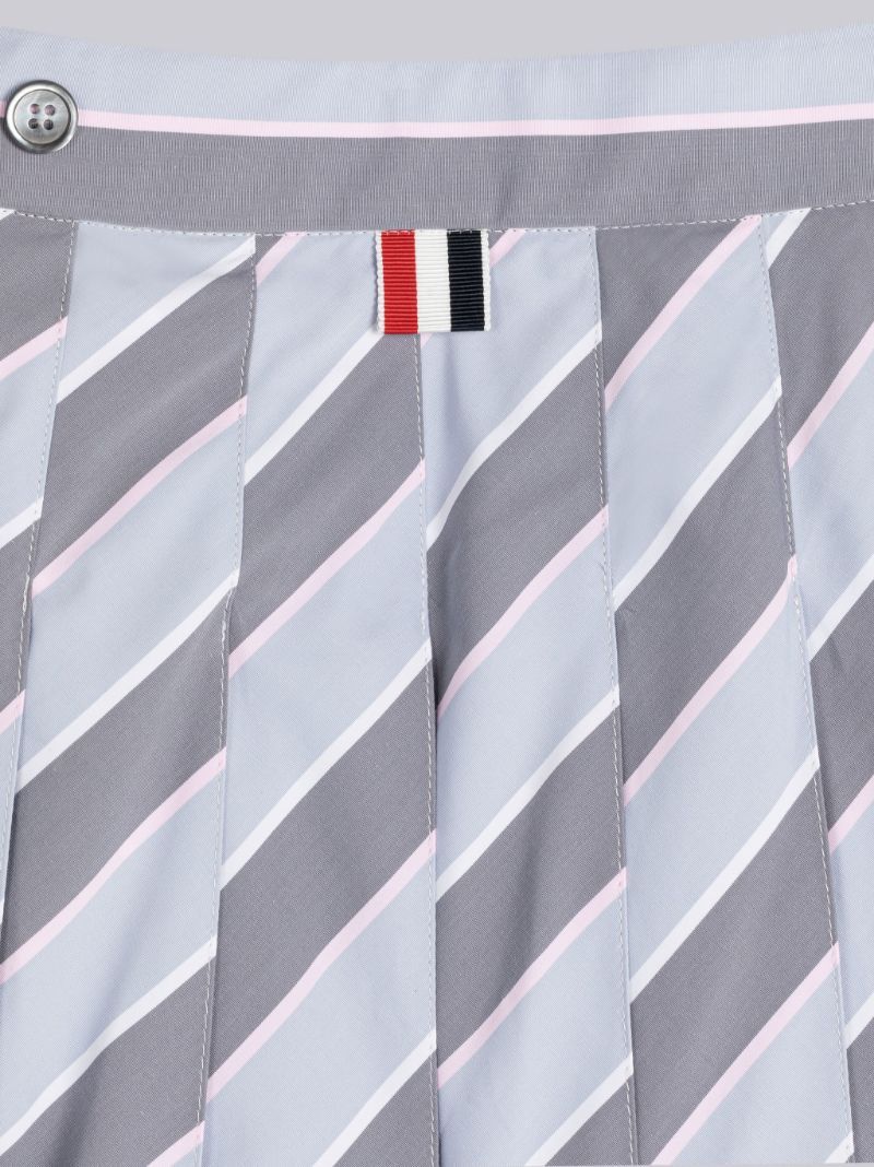 Thom Browne Stripe-print Pleated Skirt In White