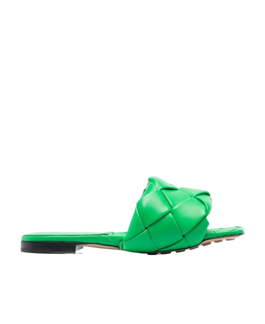 Bottega Veneta Bv Lido Flat Sandals In Green