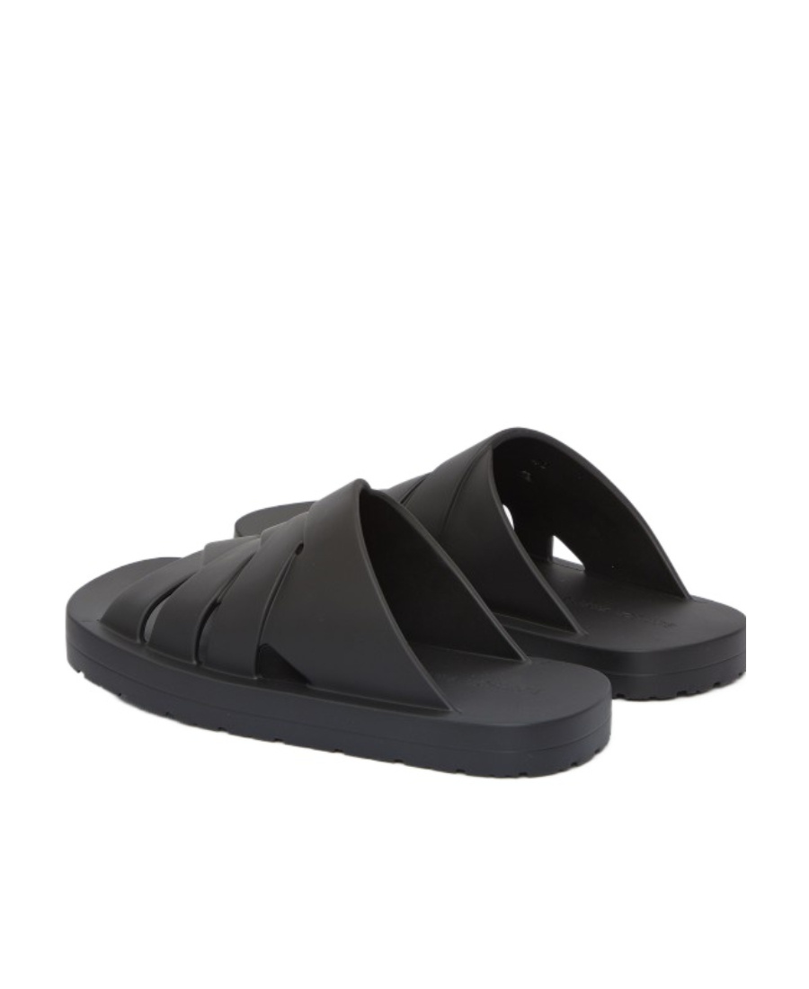 Bottega Veneta Open Toe Cold Drag Of Logo In Black