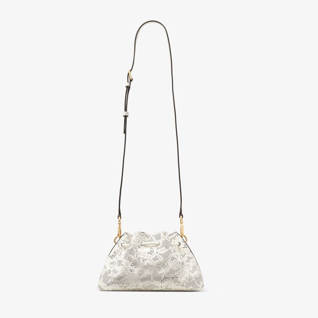 Jimmy Choo Small Cinch Perforated-lace Drawstring Shoulder Bag