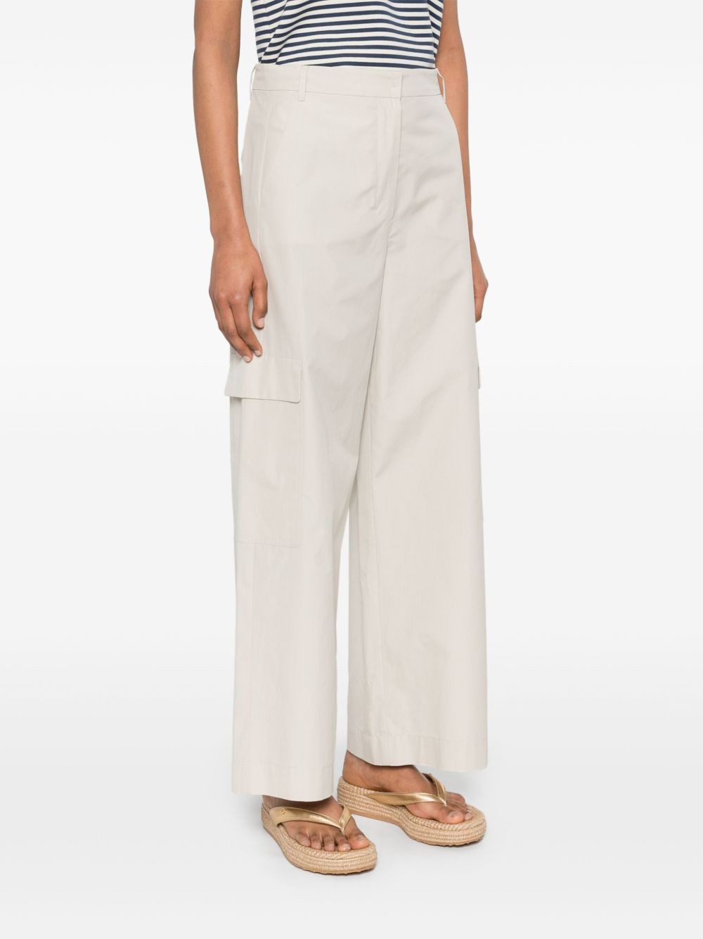 Max Mara Belt Loops Slacks In White