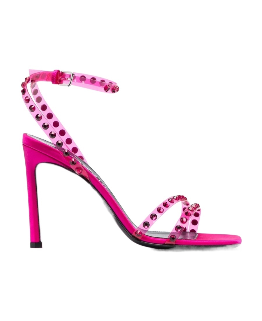 Sergio Rossi Crystal-embellished Sandals In Pink