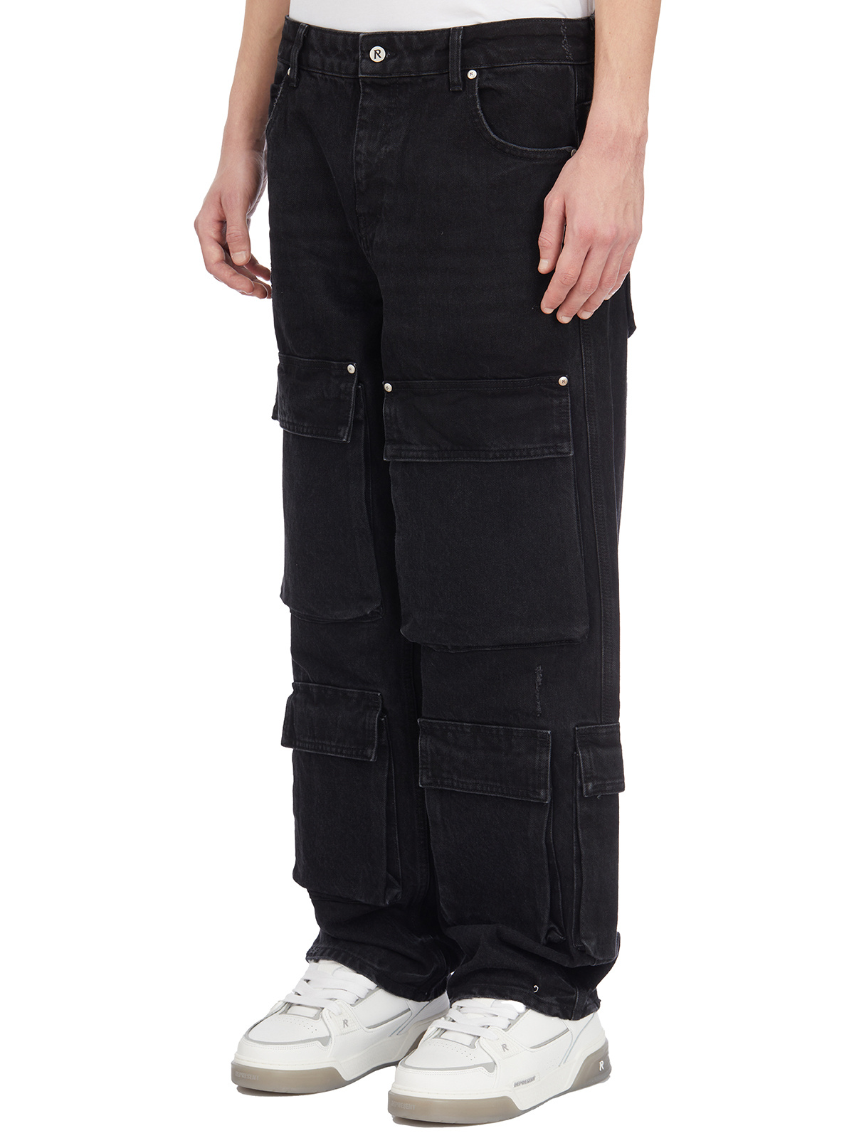 Represent R3ca Denim Cargo Jeans In Black
