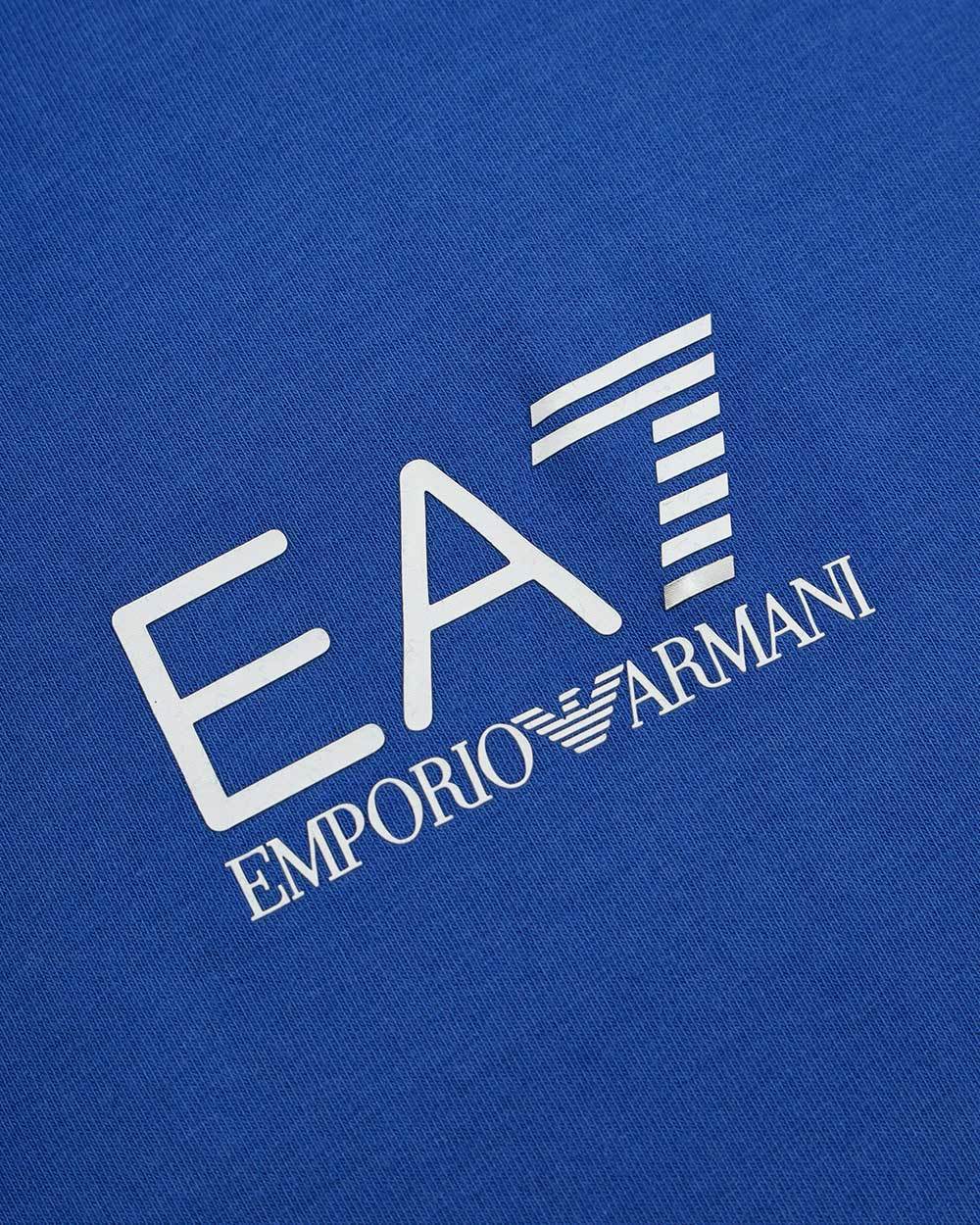 Ea7 Round Collar Logo T-shirt In Blue