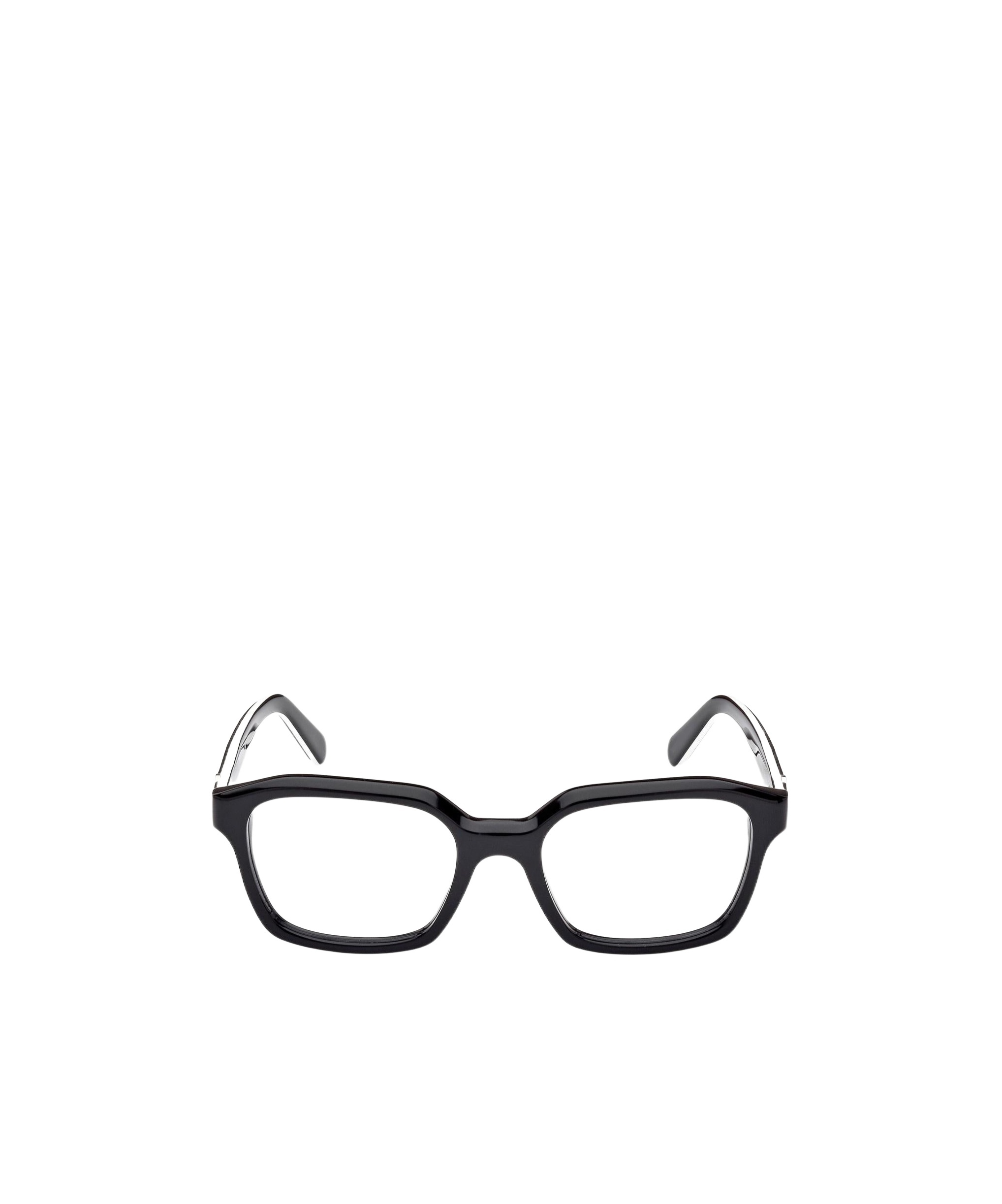 Moncler Logo-plaque Square-frame Glasses In Black