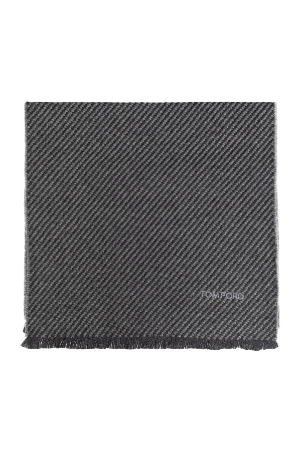 Tom Ford Virgin Wool Scarf In Black