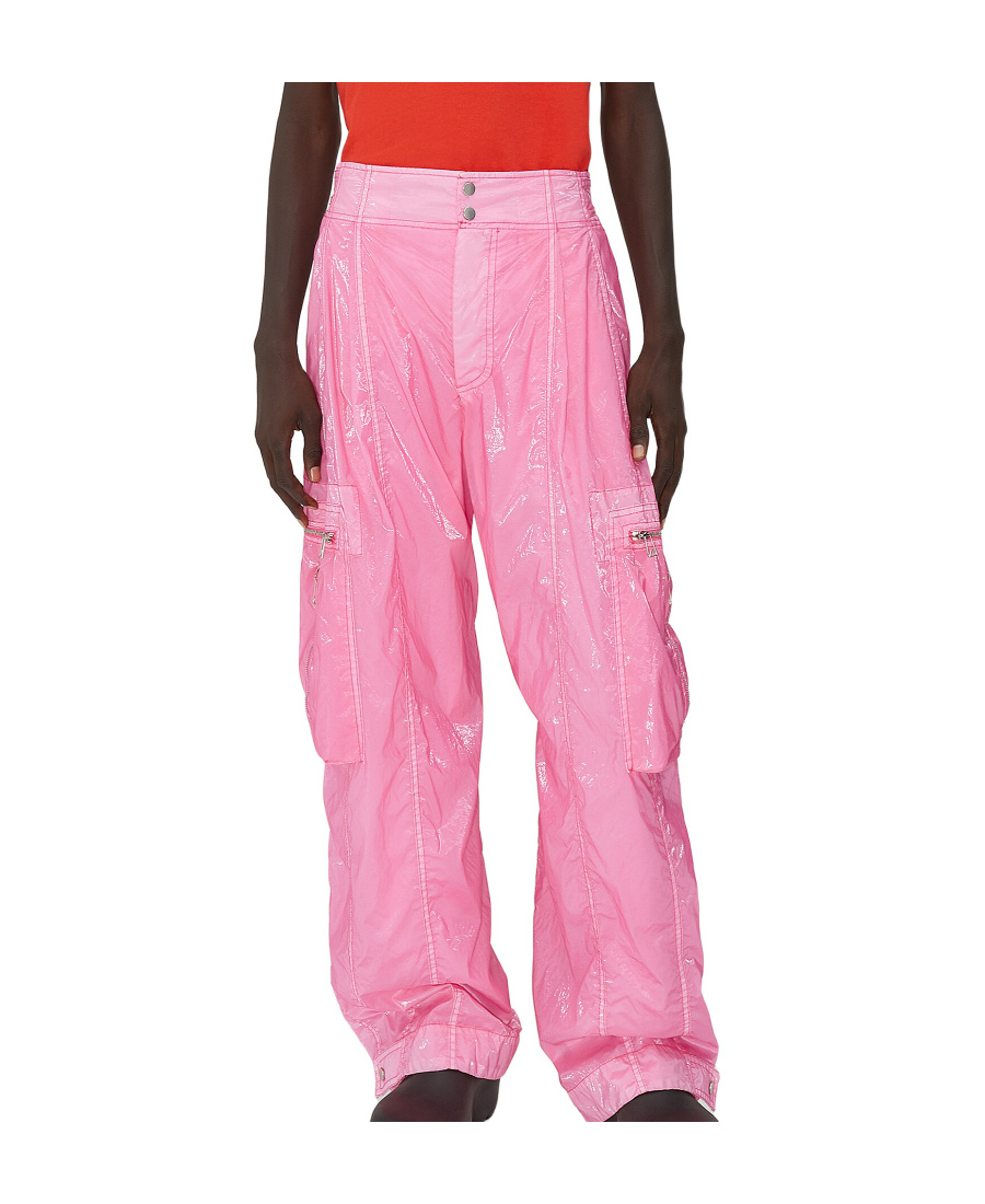 Bottega Veneta Logo Button Open And Close Casual Pants In Pink