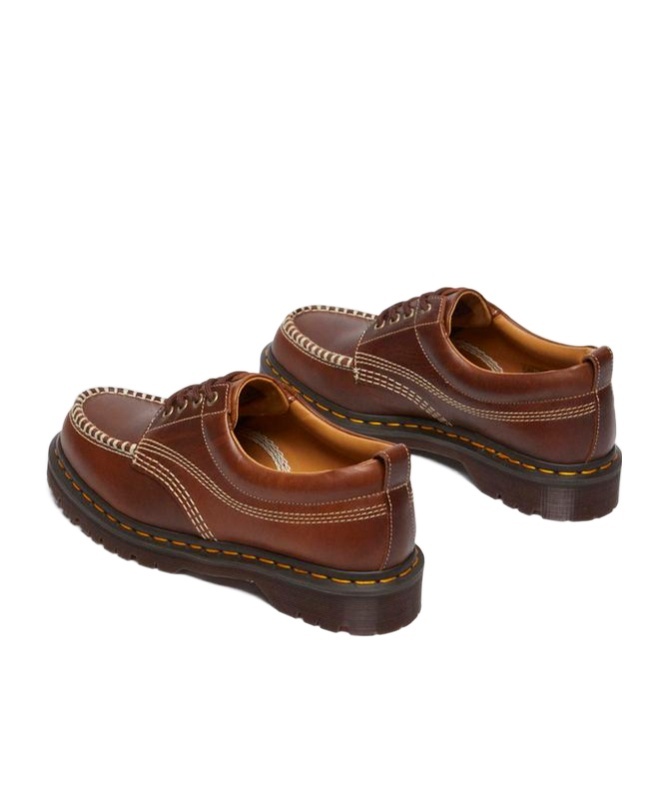 Dr. Martens Lowell Contrast-stitching Derby Shoes In Brown
