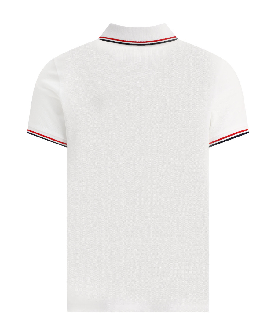 Moncler Cotton Polo Shirt With Logo In White