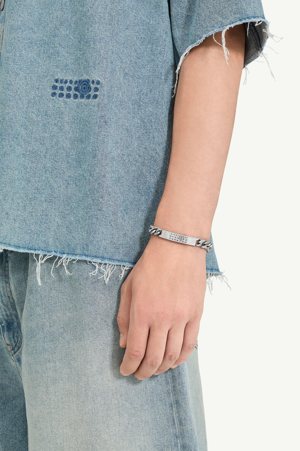 Mm6 Maison Margiela Silver Classic Chain Bracelet In White