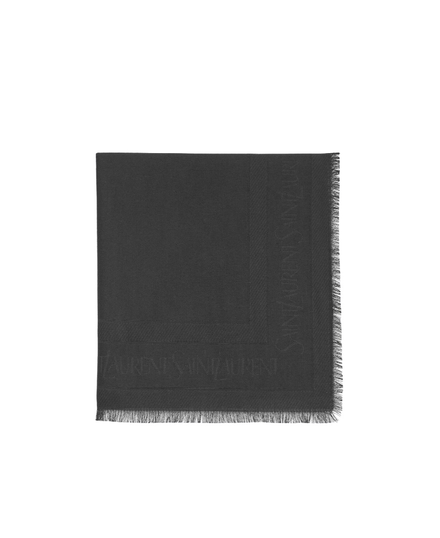 SAINT LAURENT SAINT LAURENT LARGE SQUARE SCARF IN WOOL AND SILK JACQUARD