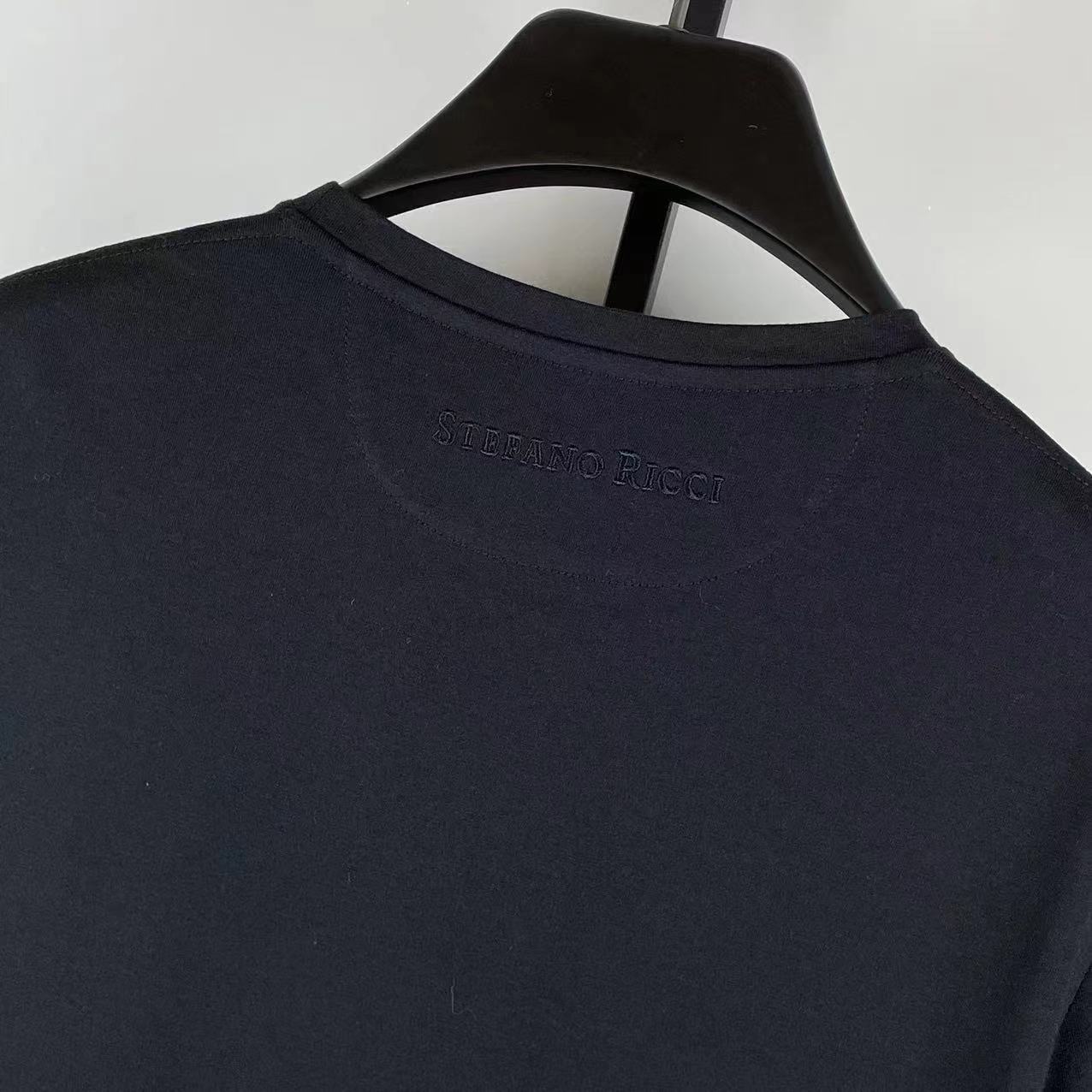 Stefano Ricci T-shirt With Round Neck And Short Sleeves In Black