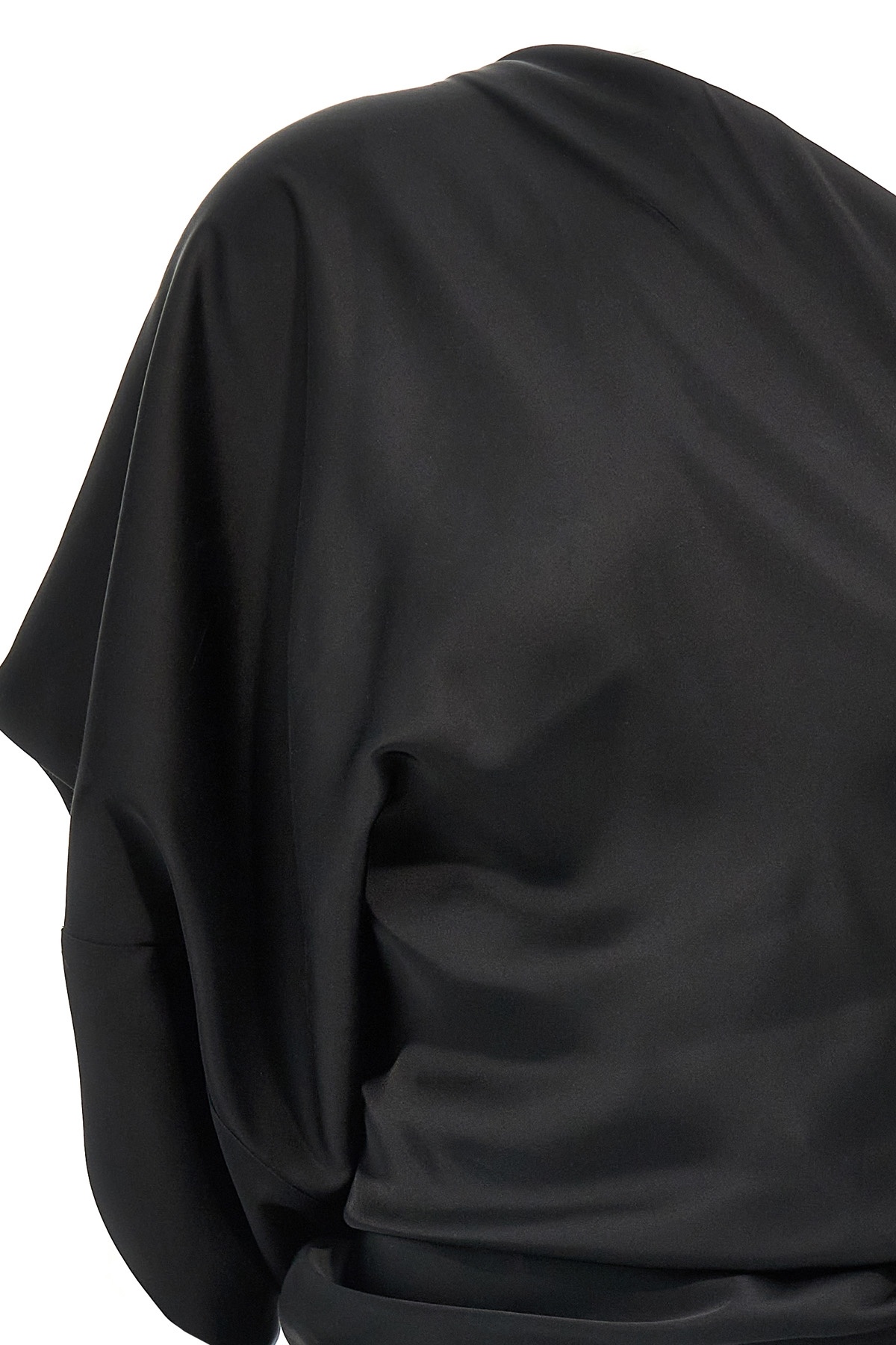 Rick Owens Asymmetrical Neckline Top In Black