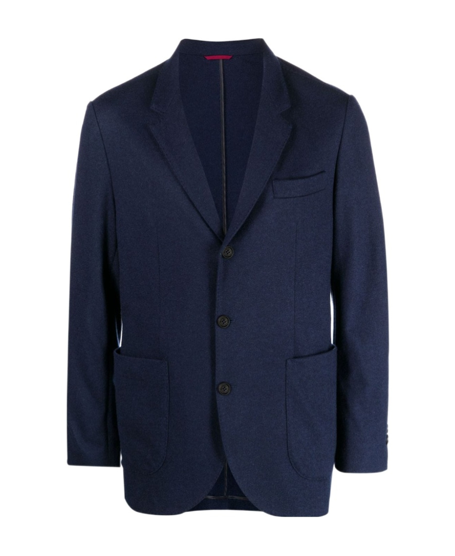 Brunello Cucinelli Cashmere Jersey Blazer With Patch Pockets In Blue