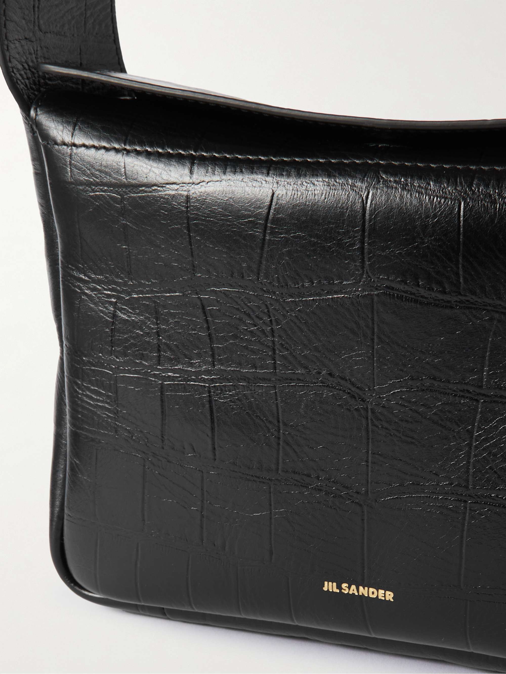 Jil Sander Flap Mini Black Shoulder Bag In Black