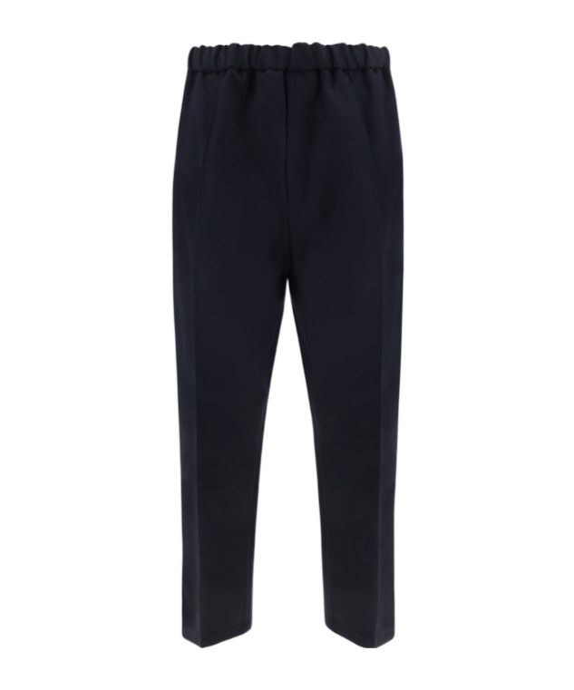 Jil Sander Wool Trousers Elastic Waistband In Black