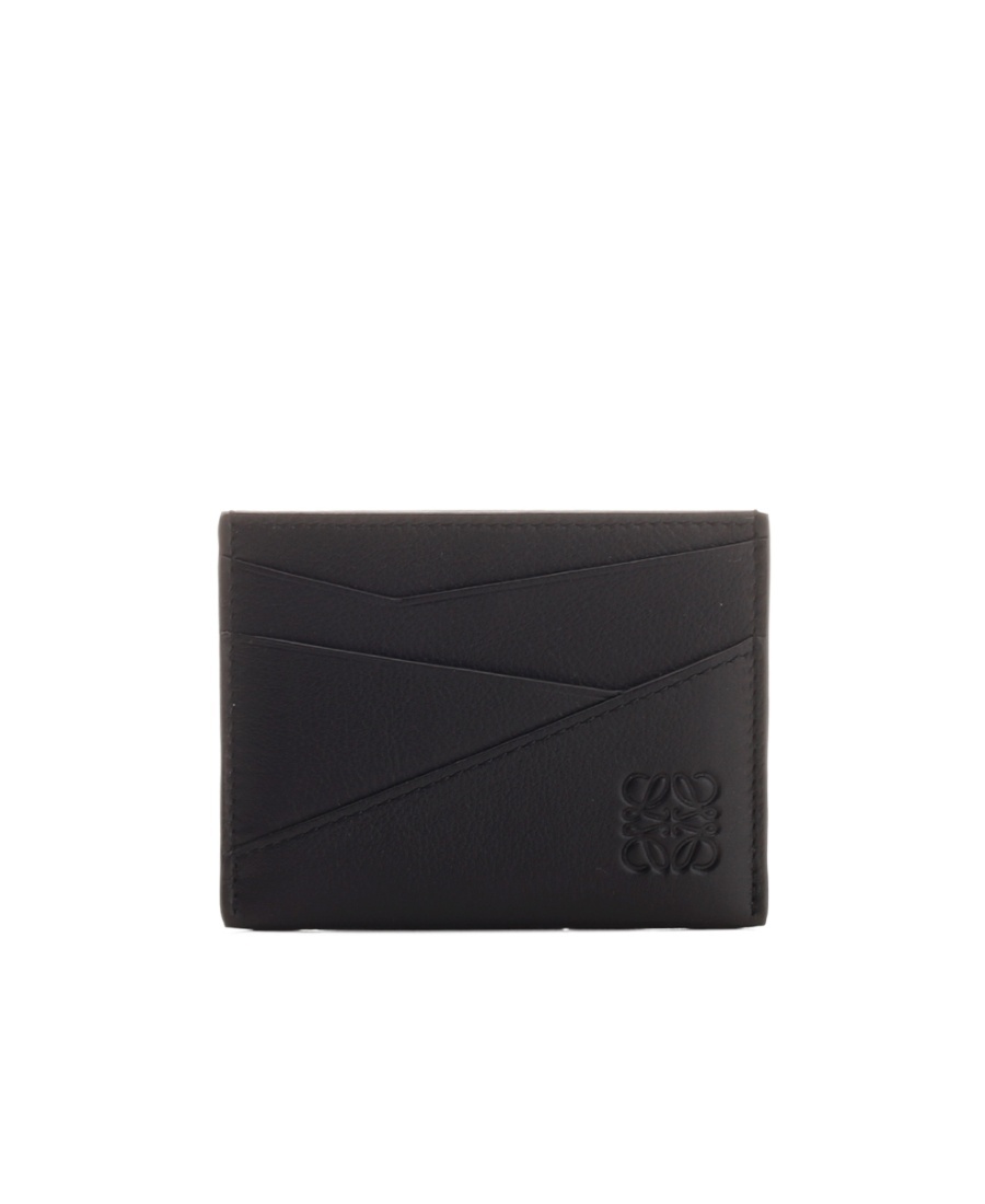 Loewe Logo-debossed Leather Cardholder In Black