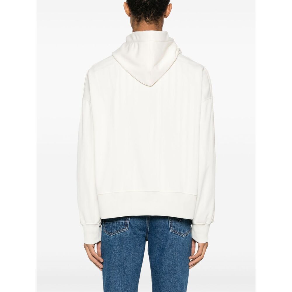 Palm Angels Monogram Embroidered Hooded Sweatshirt In White
