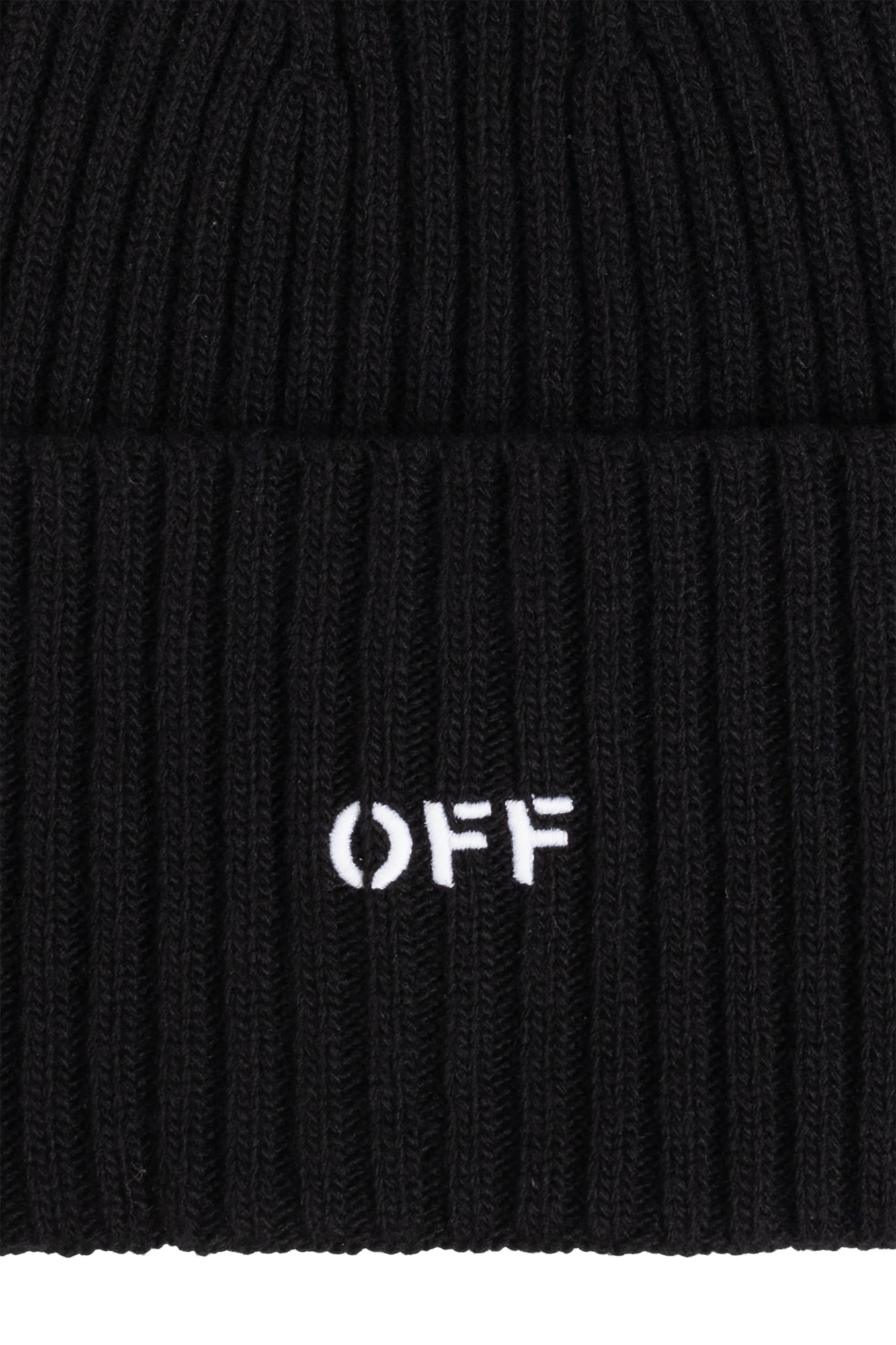 Off-white Off Stamp Wool Beanie In Black