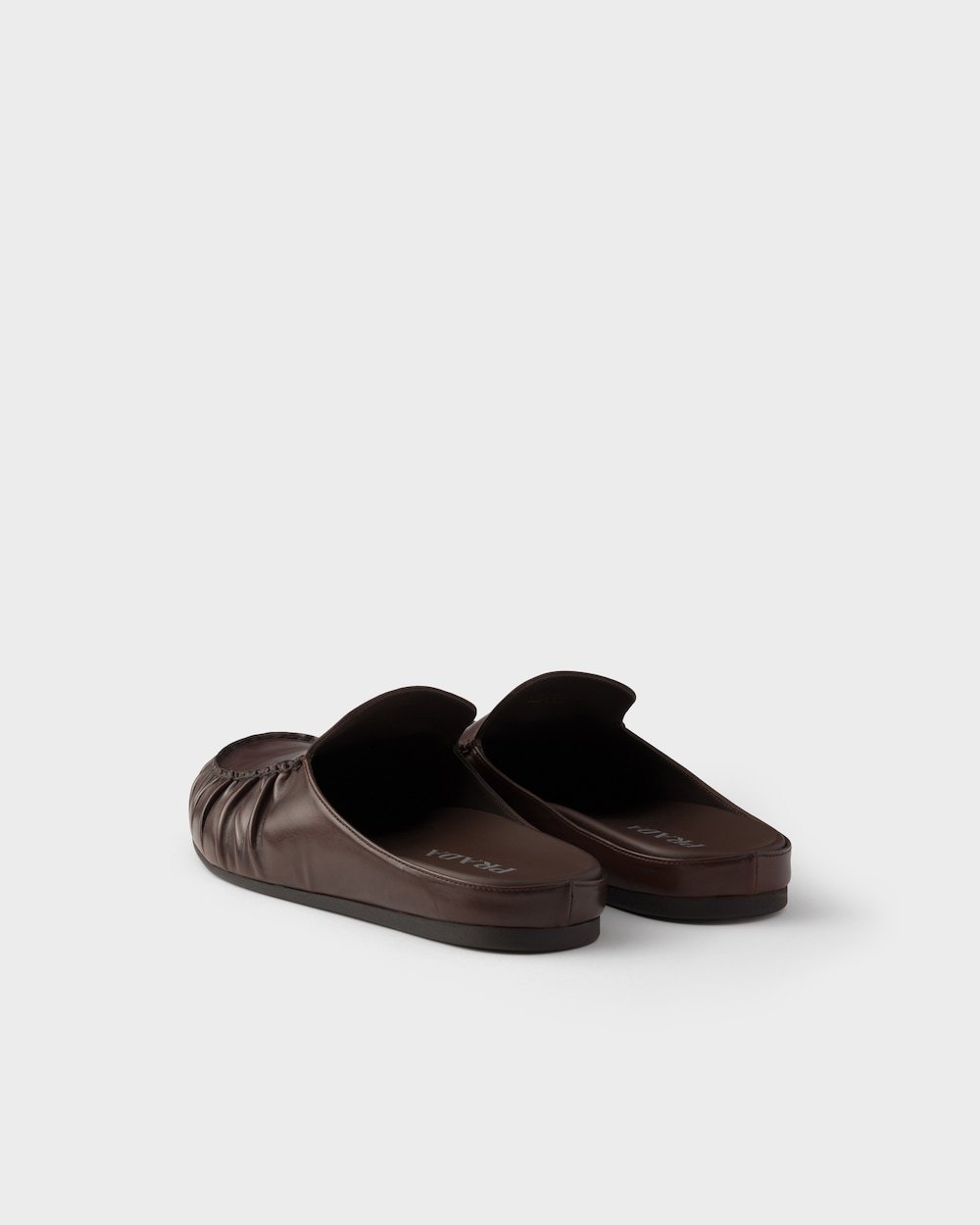 Prada Leather Mules In Ochre