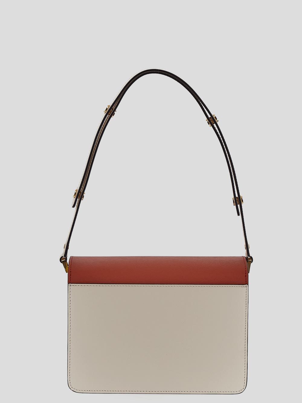 Marni Trunk E/w Leather Shoulder Bag In Brown