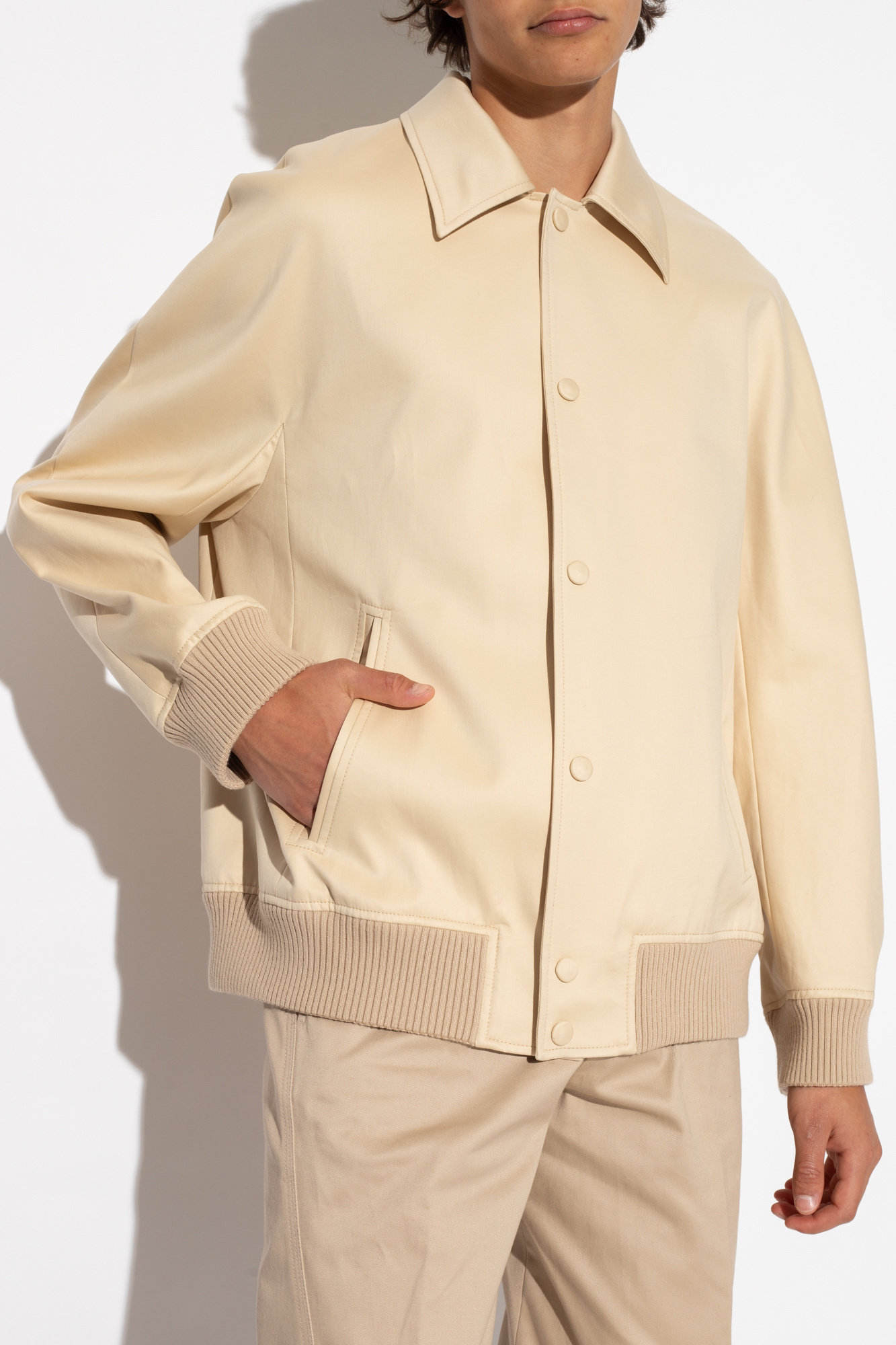 Lanvin Buttoned Jacket In Nude