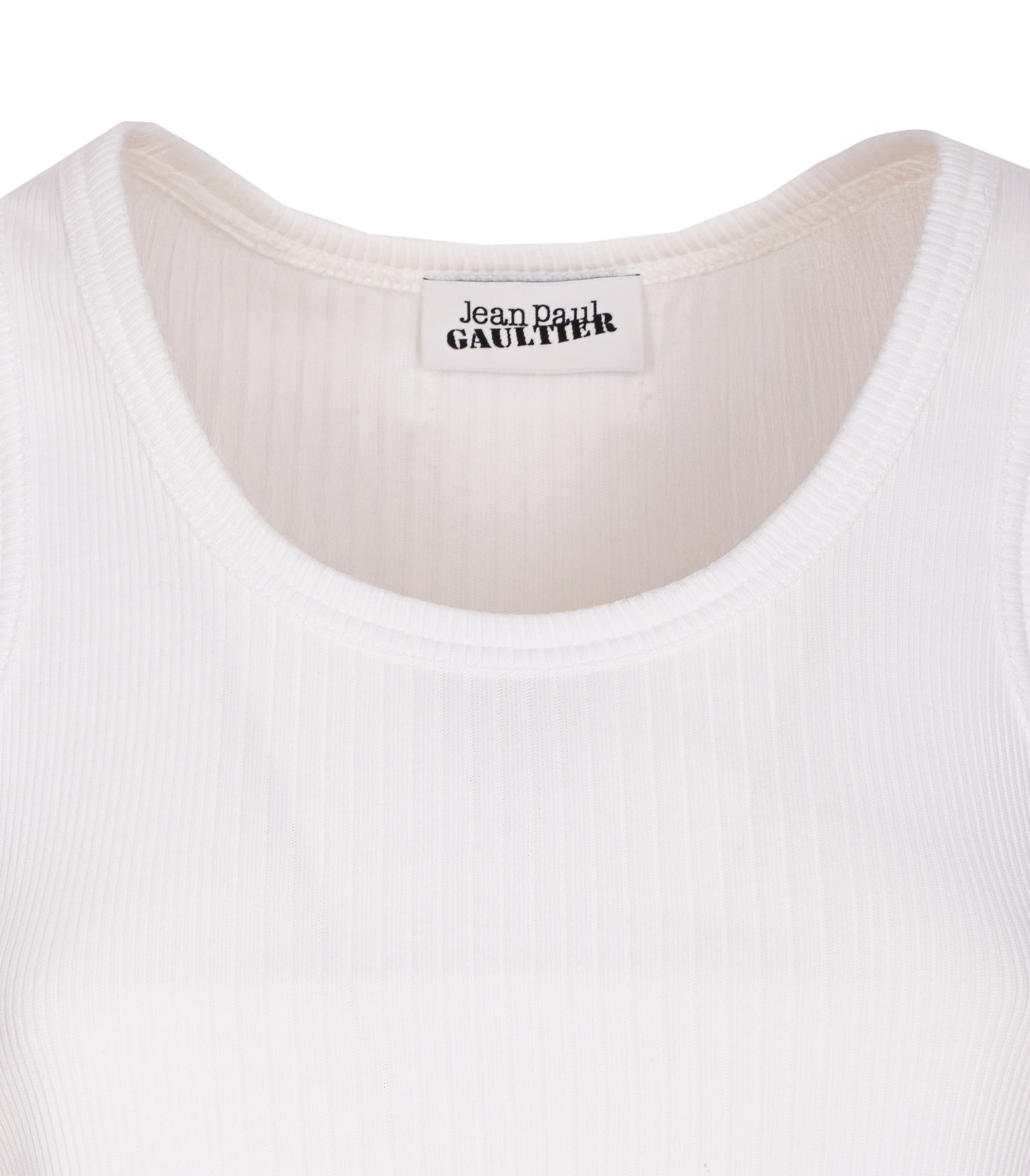 Jean Paul Gaultier Cotton Ribbed Bra With Lingerie Garter Clothing In White