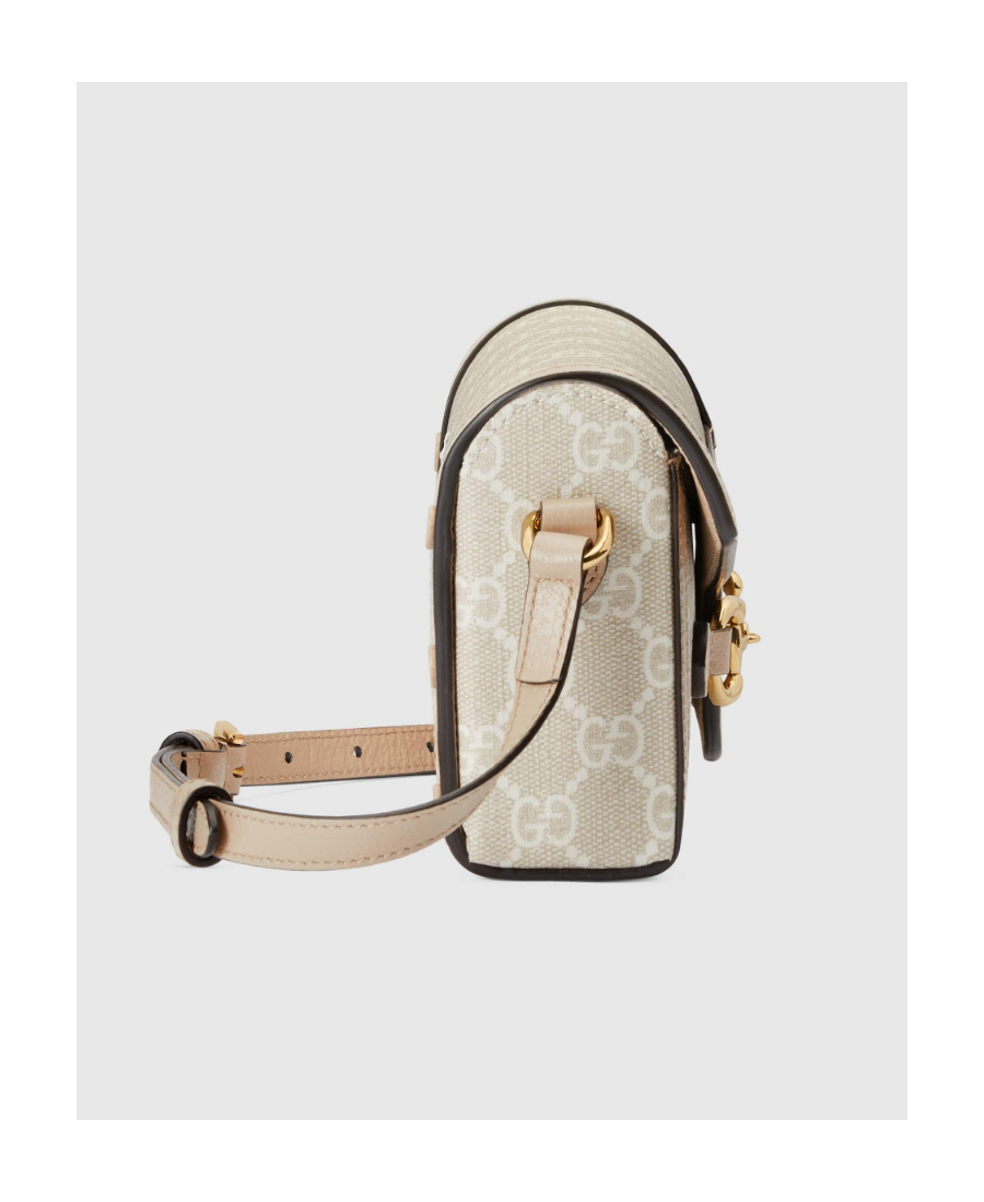 Gucci Horsebit 1955 Gg Mini Crossbody Bag In Nude