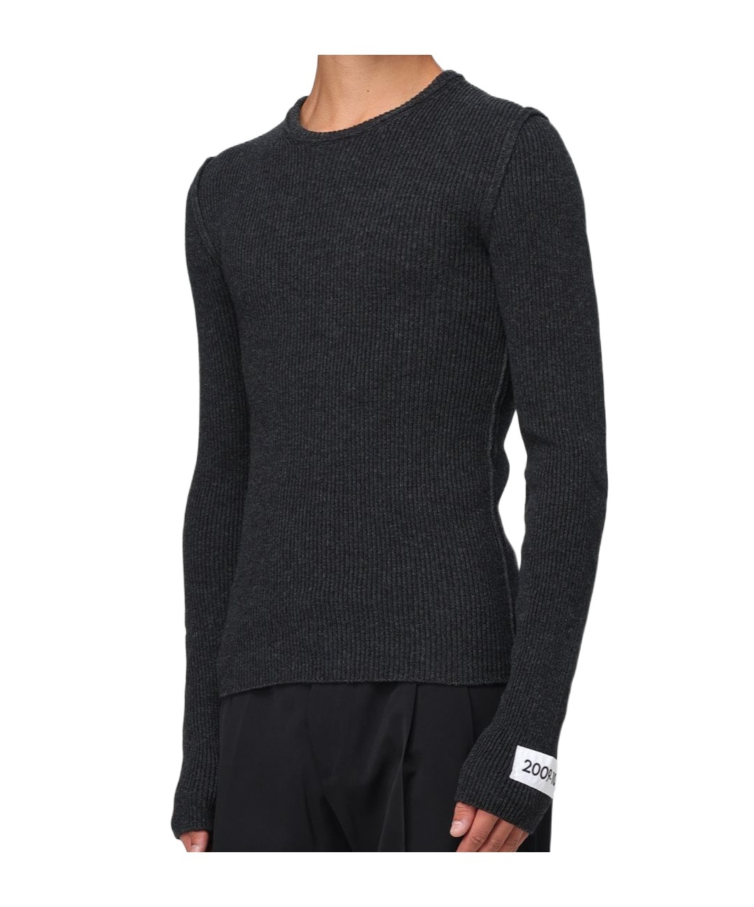 Dolce & Gabbana Crewneck Wool Blend Sweater Patch In Gray