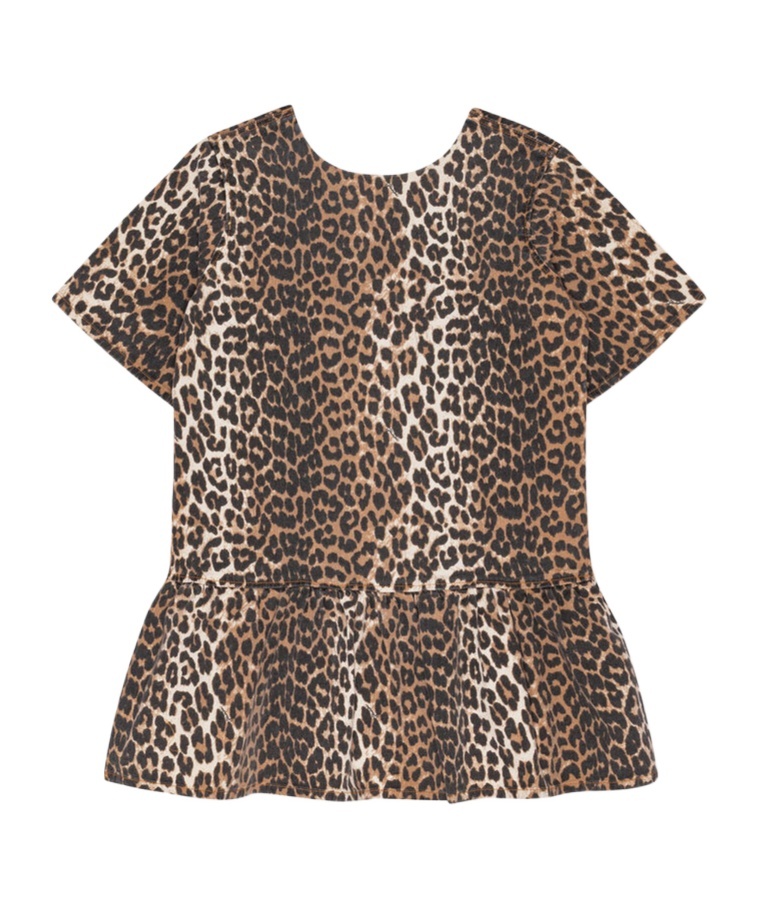 Ganni Denim Mini Dress In Brown